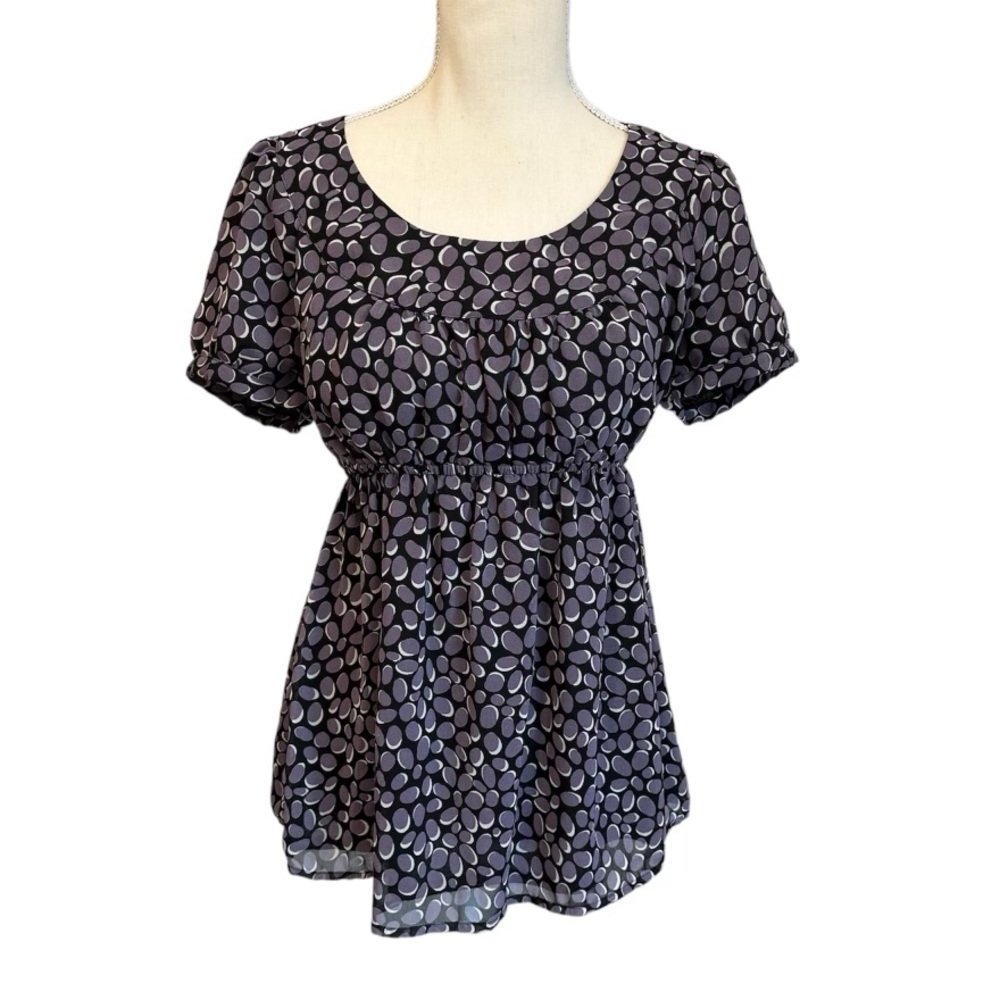 Oh Baby by Motherhood Maternity Babydoll Top Purple & Black Women’s Size Small